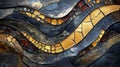 Abstract Mosaic of Wavy Stone and Glass Panels Royalty Free Stock Photo