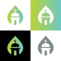 Abstract mosque logo icon design, modern islamic building symbol - Vector