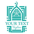Abstract mosque vector logo. Flat design. Vector Illustration.