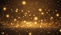 Abstract motion background shining gold particles Shimmering Glittering Particles With Bokeh Popular modern christmas new year Royalty Free Stock Photo