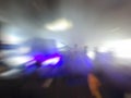 Abstract motion blur effect. Bokeh lighting in concert with audience