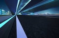 Abstract motion blur effect fast forward moving asphalt tunnel road