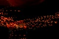 Abstract motion blur light background of particles. Red sparks Royalty Free Stock Photo