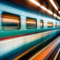 abstract motion blurred view from a moving train.