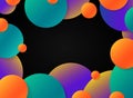 Abstract motion colorful orbs circle on black background. illustration vector eps10