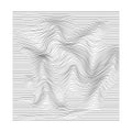 Abstract motion rippled surface. Stripe deformation background. Distorted wave monochrome texture. Vector