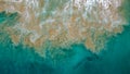 Abstract of a wave breaking and the sand being disturbed Royalty Free Stock Photo