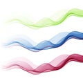 Abstract motion smooth color wave vector. Set of Curve colorful lines Royalty Free Stock Photo