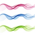 Abstract smooth color wave vector. Set of Curve colorful lines Royalty Free Stock Photo