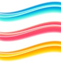 Abstract motion smooth color wave vector. Set of Curve colorful lines. Smooth dynamic soft style on light background