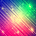 Abstract motley rainbow background with shining lines and stars Royalty Free Stock Photo