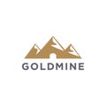 Abstract mountain cave goldmine logo icon vector template