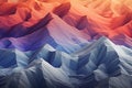 Abstract mountain color digital graphics in gradient tones of warm and cold shades Royalty Free Stock Photo