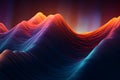 Abstract mountain color digital graphics in gradient tones of warm and cold shades, with dark shadows Royalty Free Stock Photo