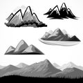 Abstract mountain and hills symbol set Royalty Free Stock Photo