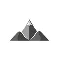 Abstract mountain illustration featuring three triangular peaks Royalty Free Stock Photo