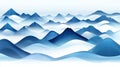 Abstract Mountain Landscape with Misty Blue Peaks and Pixelated Texture Royalty Free Stock Photo