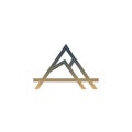 Abstract mountain logo featuring a stylized triangular peak design Royalty Free Stock Photo