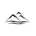 Abstract mountain logo vector nature or outdoor landscape silhouette Royalty Free Stock Photo