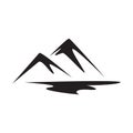 Abstract mountain logo vector nature or outdoor landscape silhouette Royalty Free Stock Photo