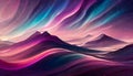 Mountain range and wave line background pink and orange collumn background with wave on digital art concept Royalty Free Stock Photo