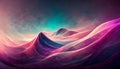 Mountain range and wave line background pink and orange collumn background with wave on digital art concept Royalty Free Stock Photo