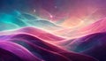 Mountain range and wave line background pink and orange collumn background with wave on digital art concept Royalty Free Stock Photo
