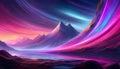 Mountain range and wave line background pink and orange collumn background with wave on digital art concept Royalty Free Stock Photo