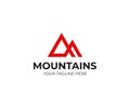 Abstract mountains logo template. Triangle mountain peak vector design Royalty Free Stock Photo