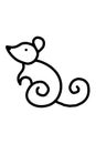 Abstract mouse line art icon simple and modern