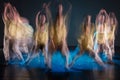 Abstract movement in the dance. Long exposure