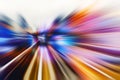 Moving speed background with multicolor lines in track turn shape. motion of futuristic Royalty Free Stock Photo