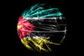 Abstract Mozambique sparkling flag, Christmas ball concept isolated on black background