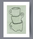 Abstract mugs asymmetry coffee wall art print