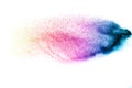 Abstract multi color powder explosion on white background. Royalty Free Stock Photo