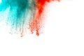 Abstract multi color powder explosion on white background. Freeze motion of dust particles splashing. Painted Holi Royalty Free Stock Photo