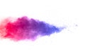 Abstract multi color powder explosion on white background. Royalty Free Stock Photo