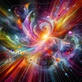 Abstract multi colored background with vibrant fractal illustration Royalty Free Stock Photo
