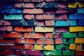 An abstract multi-colored brick wall background. Created with Generative AI Royalty Free Stock Photo