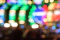 Abstract multi-colored light background with defocused bokeh light. The stage of the entertainment show Royalty Free Stock Photo