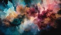 Abstract multi colored space nebula exploding in motion generated by AI Royalty Free Stock Photo