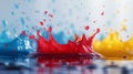 Abstract multi-colored splashes of water.