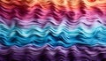 Abstract multi colored wave pattern on a vibrant purple backdrop generated by AI