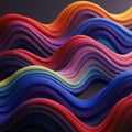 Abstract, multi-colored wave patterns with smooth, flowing lines create a dynamic, Royalty Free Stock Photo