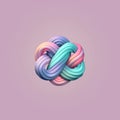 Abstract Multi Colored Yarn Knot On Pink Background