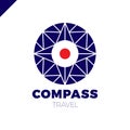 Abstract multicolor compass symbol. Vector logotype design template. Modern concept for travel Royalty Free Stock Photo