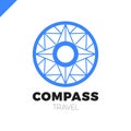 Abstract multicolor compass symbol. Vector logotype design template. Modern concept for travel Royalty Free Stock Photo
