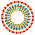 Abstract multicolor dotted circles. Colorful circle decoration