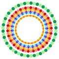 Abstract multicolor dotted circles. Colorful circle decoration