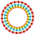 Abstract multicolor dotted circles. Colorful circle decoration